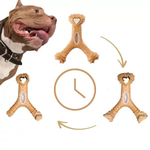 giocattolo indistruttibile per cani, bastoncino da masticare per cani, giocattolo in legno per cani, giocattolo per la pulizia dei denti per cani