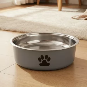 Ciotola per Cani in Acciaio Inossidabile con Base in Silicone Antiscivolo
