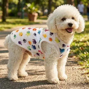 Carino gilet estivo traspirante per cani con anello a D