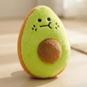 Morbido giocattolo per cani in pile a forma di avocado, con sonaglio e funzione dentale