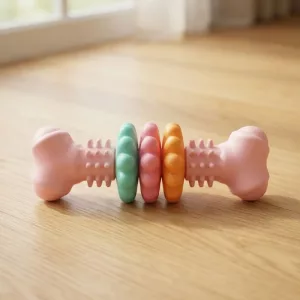 Giocattolo osso da dentizione gommoso e resistente ai morsi per cani