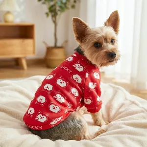 Carino maglione caldo per cani con scollo rotondo in morbido pile