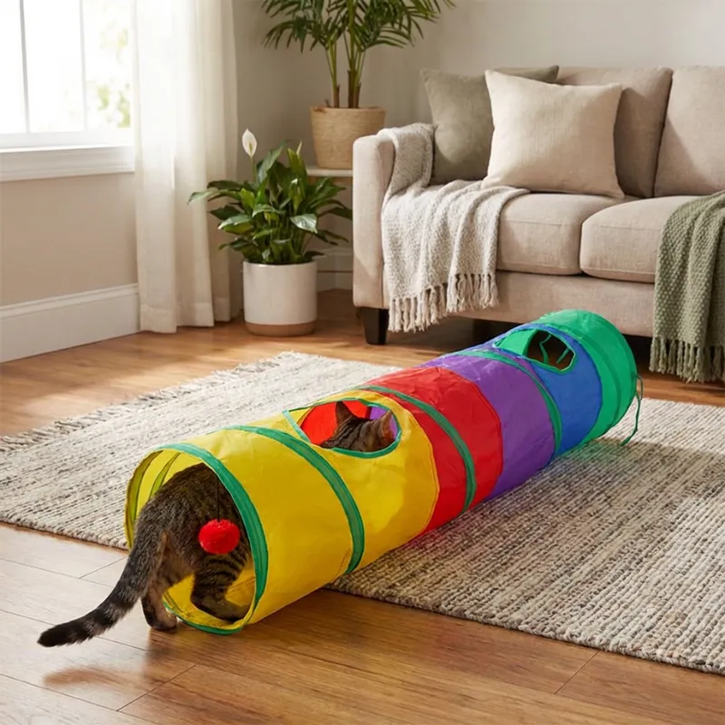cat play tunnel, folded cat tunnel