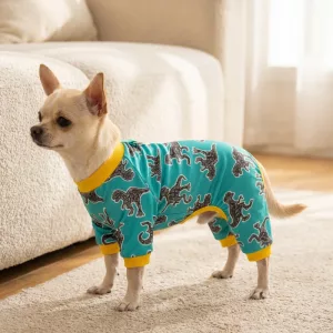 Tuta per cani con simpatici dinosauri in morbido cotone Pigiama per animali domestici
