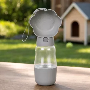 Dispenser d'acqua portatile 2 in 1 per cani con bottiglia da viaggio per cibo e ciotola