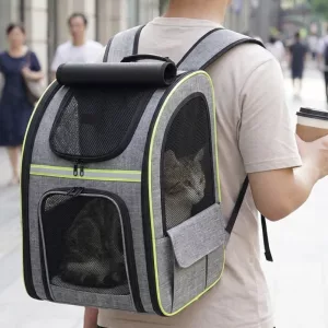 Zaino traspirante per gatti e borsa trasportino in rete per cani