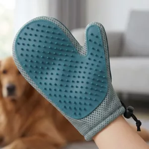 Guanto spazzola da bagno per cani per toelettatura e rimozione dei peli