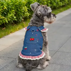 Grazioso vestito-pettorina estivo traspirante per cani