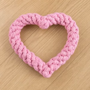 Giocattolo da masticare per cani in maglia a forma di cuore