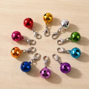 Set da 10 ciondoli colorati con campanellino metallico per collare per gatti