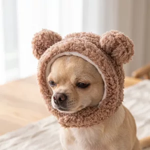 Cappello per cani in morbido pile con orecchie