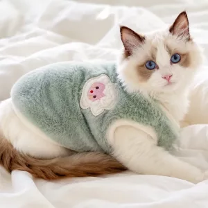 Grazioso maglione caldo per gatti in morbido plush