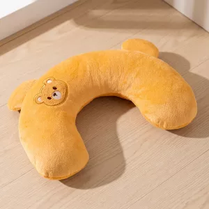 Carino cuscino-letto per cani in cotone a forma di U con supporto per il collo