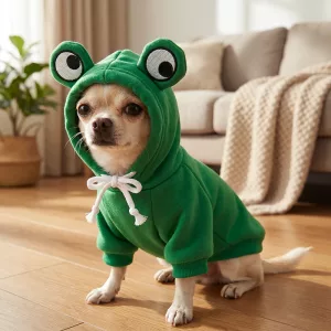 Felpa calda con cappuccio costume carino per cane
