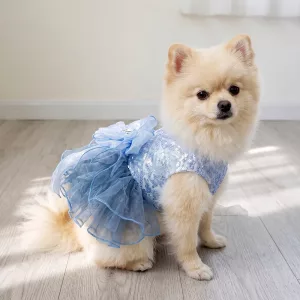 Elegante abito da sposa per cane con gonna in tulle