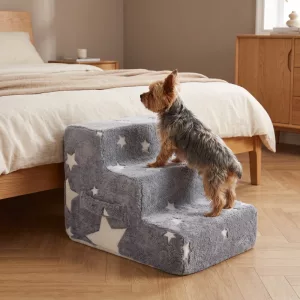 Scala morbida per cani a 3 gradini, fosforescente, rampa per letto