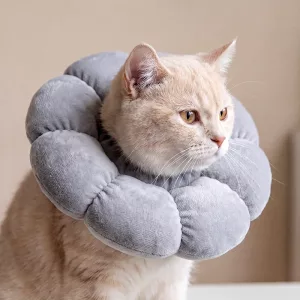Adorabile collare di recupero in cotone a forma di fiore per gatti